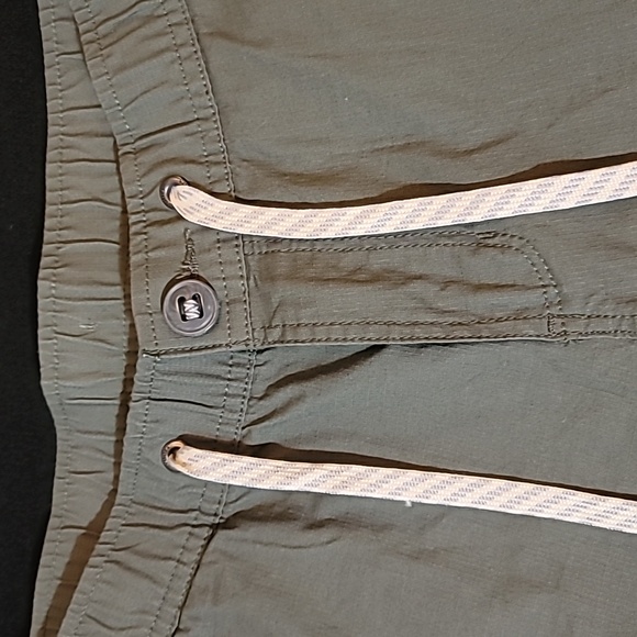 Vuori Ripstop Pants Army Green Womens Small with Drawstring and Zip Pockets - Picture 3 of 16